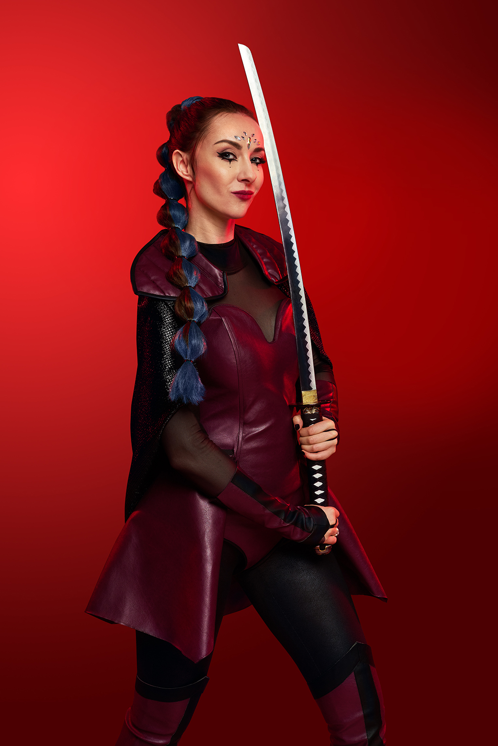 Dziewczyna z mieczem stylizowany portret