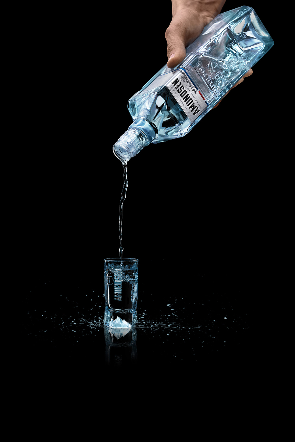 Pouring liquid from the bottle