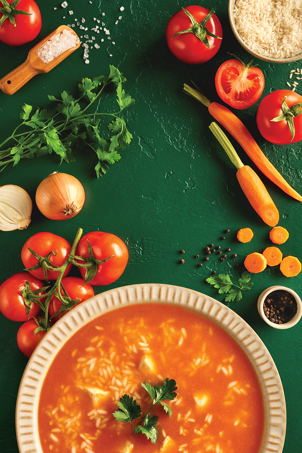 Pomidorowa z ryżem zdjęcie na opakowanie