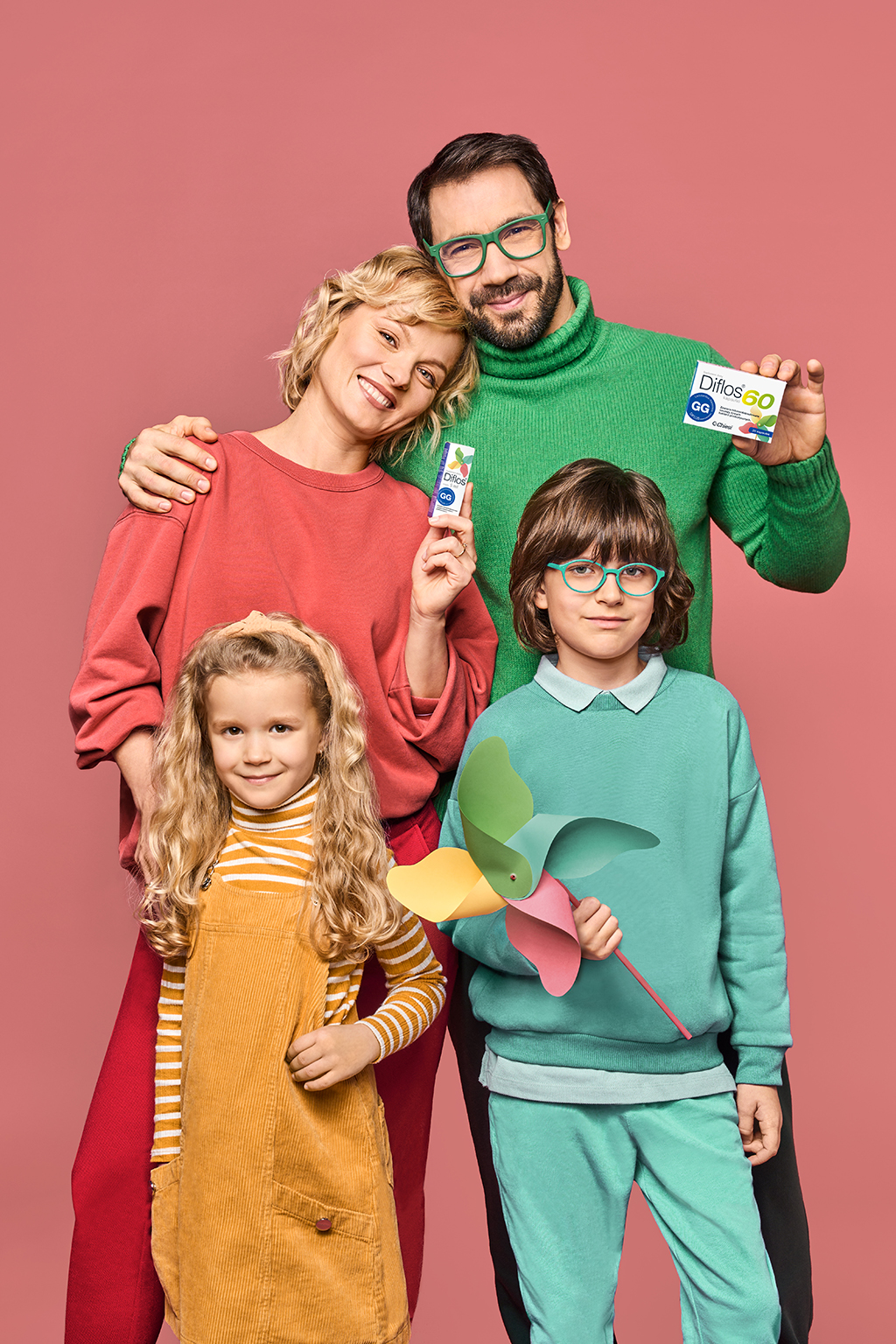 happy family in supplement advertising