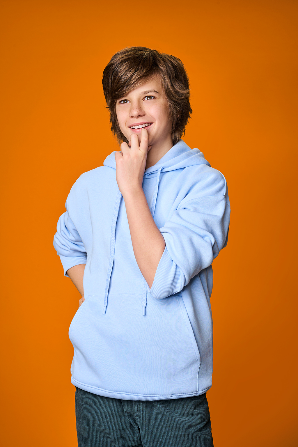 young model on yellow