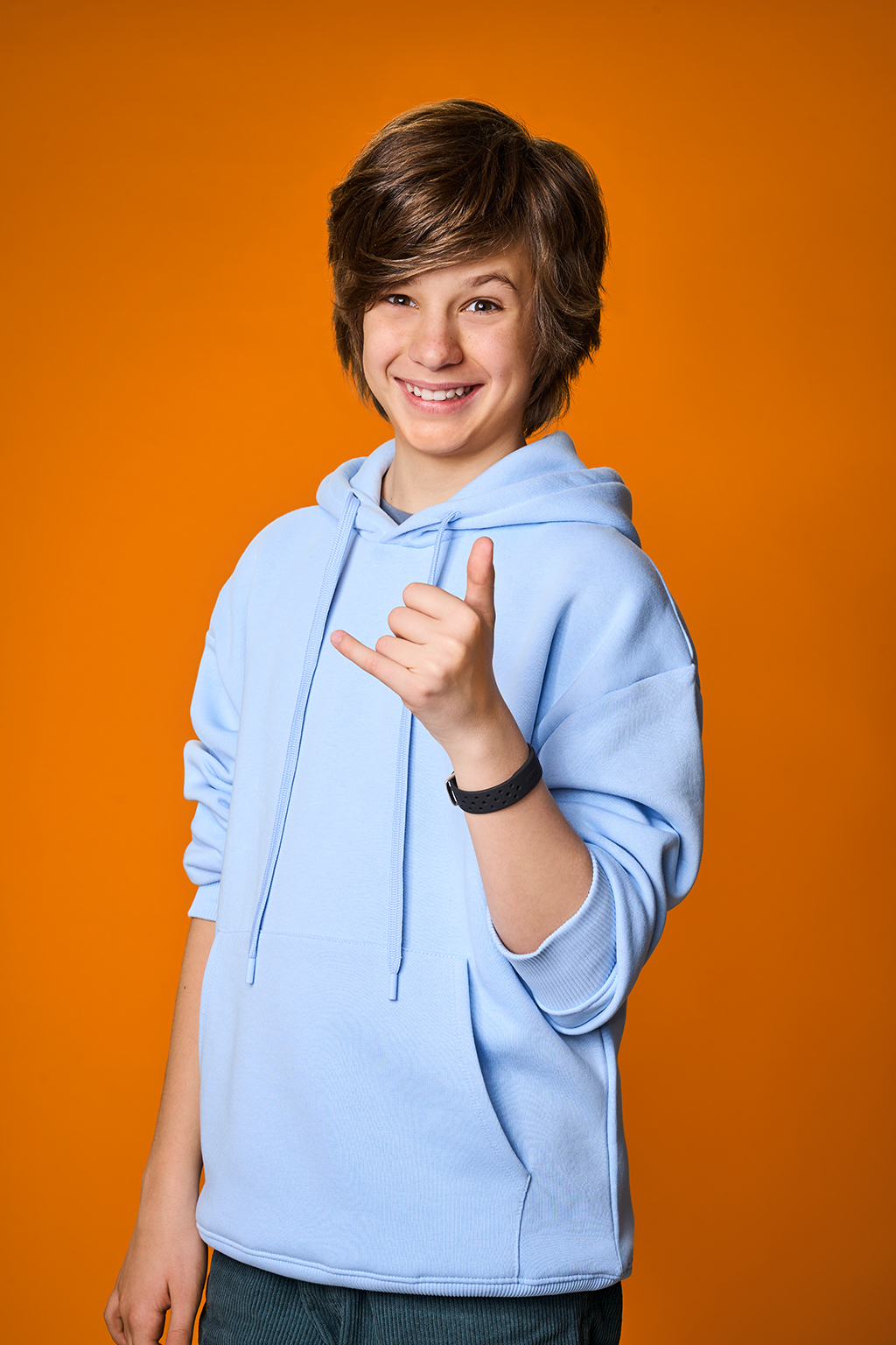 boy on yellow background